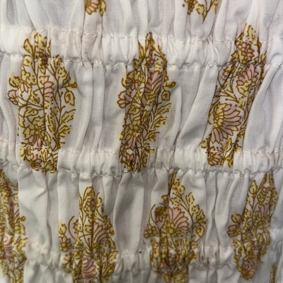 NWOT J. Crew White Smocked Crop Tank Tube Top in Gathered Floral Block Print - L - Picture 13 of 15
